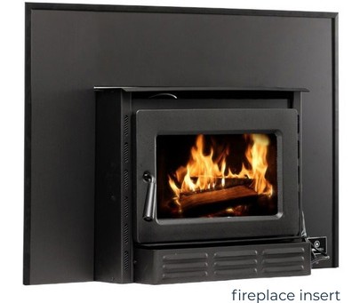 Breckwell fireplace insert with visible flame installed inside a wall opening for supplemental home heating