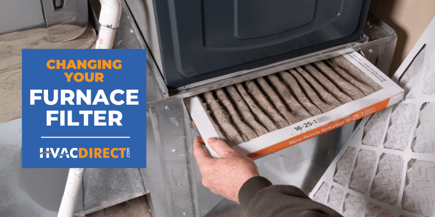 Person changing a dirty furnace filter in a home HVAC system – improve air quality, efficiency, and extend furnace life.