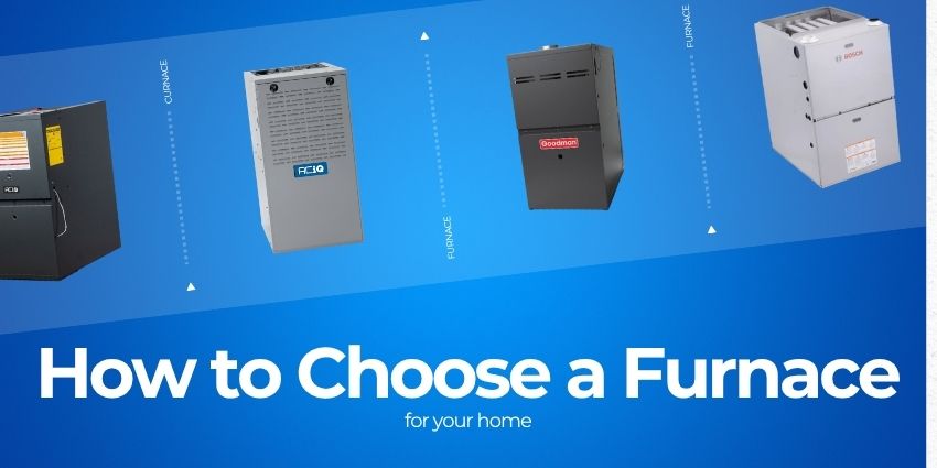 How to choose a furnace for your home — comparison of different furnace models on a blue background