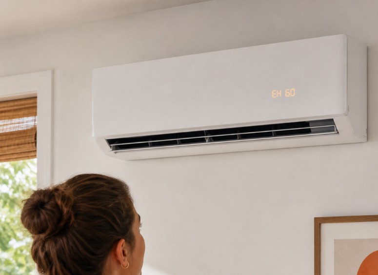 Midea EH 60 indoor sensor error Midea indoor mini split displaying EH 60 for a T1 room-temperature sensor fault