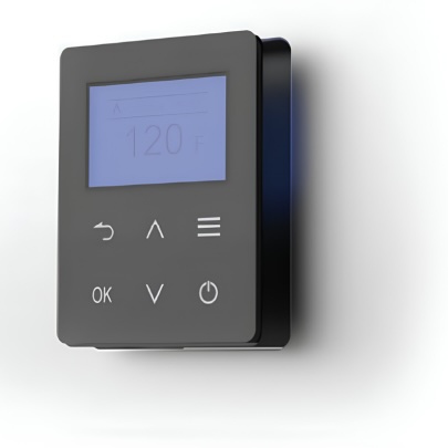 Wall-mounted digital controller for adjusting the temperature and settings of a Noritz tankless water heater